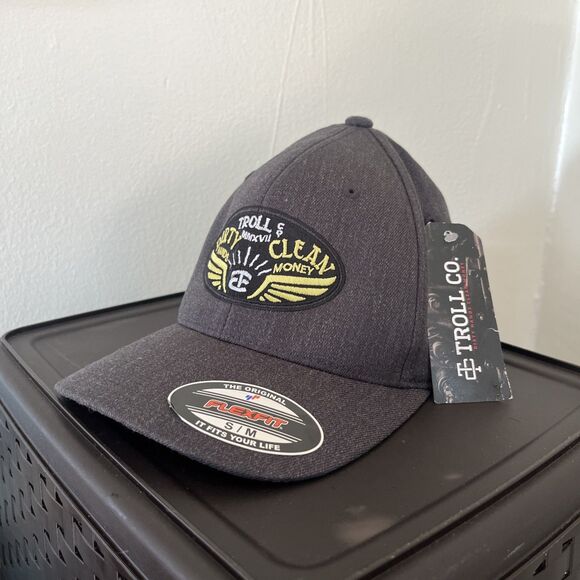 Troll Co. Firebird "Dirty Hands Clean Money" Curved Brim Snapback Cap- S/M NWT - Picture 1 of 8